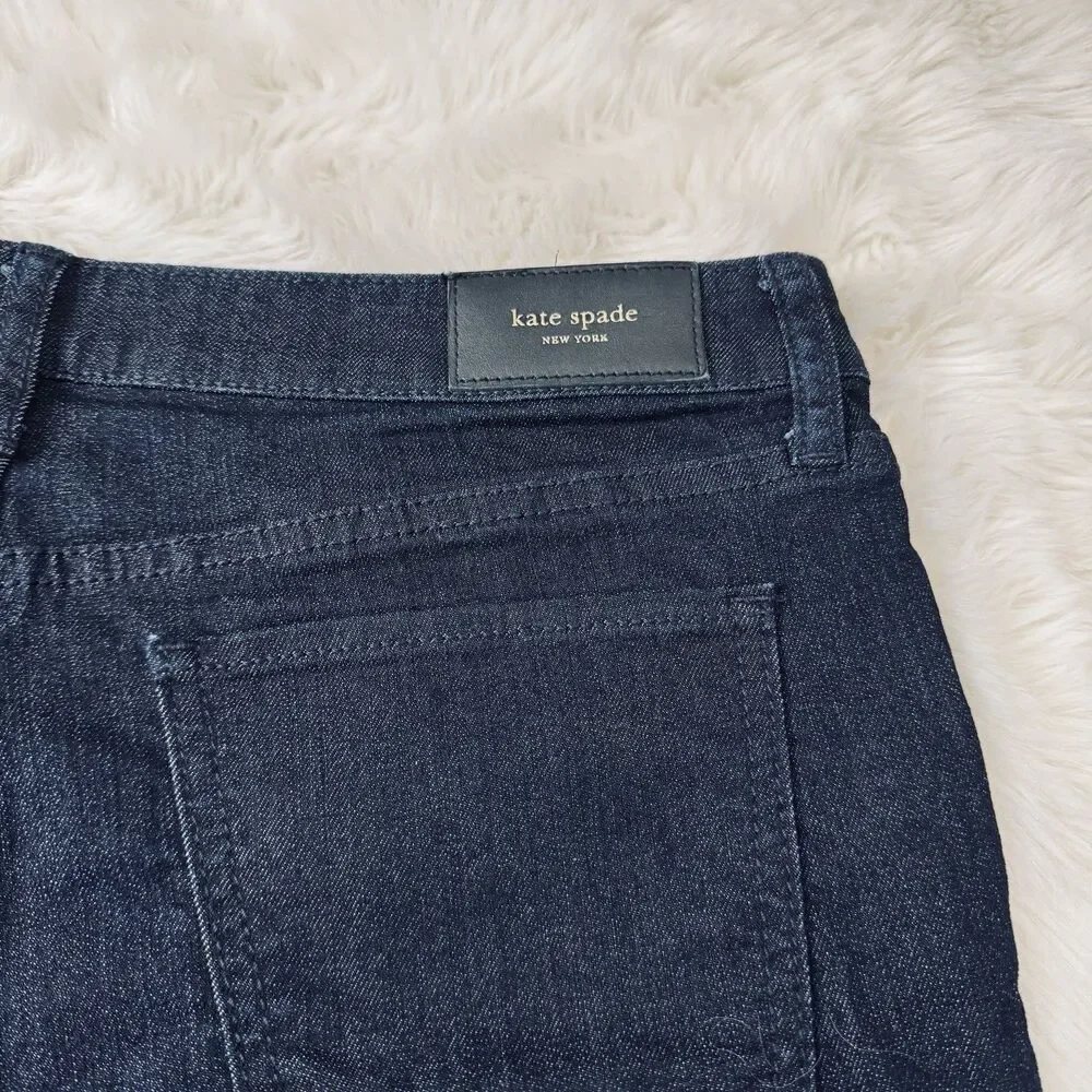 Kate Spade Broome Street Cropped Capri Jeans 31 (32x24.5) Dark Blue Denim Womens